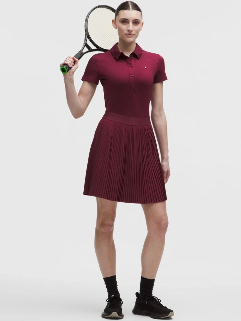 Lululemon Pleated HR Knee-Length Tennis Skirt, Burgundy Bay, Size Small - Picture 7 of 10